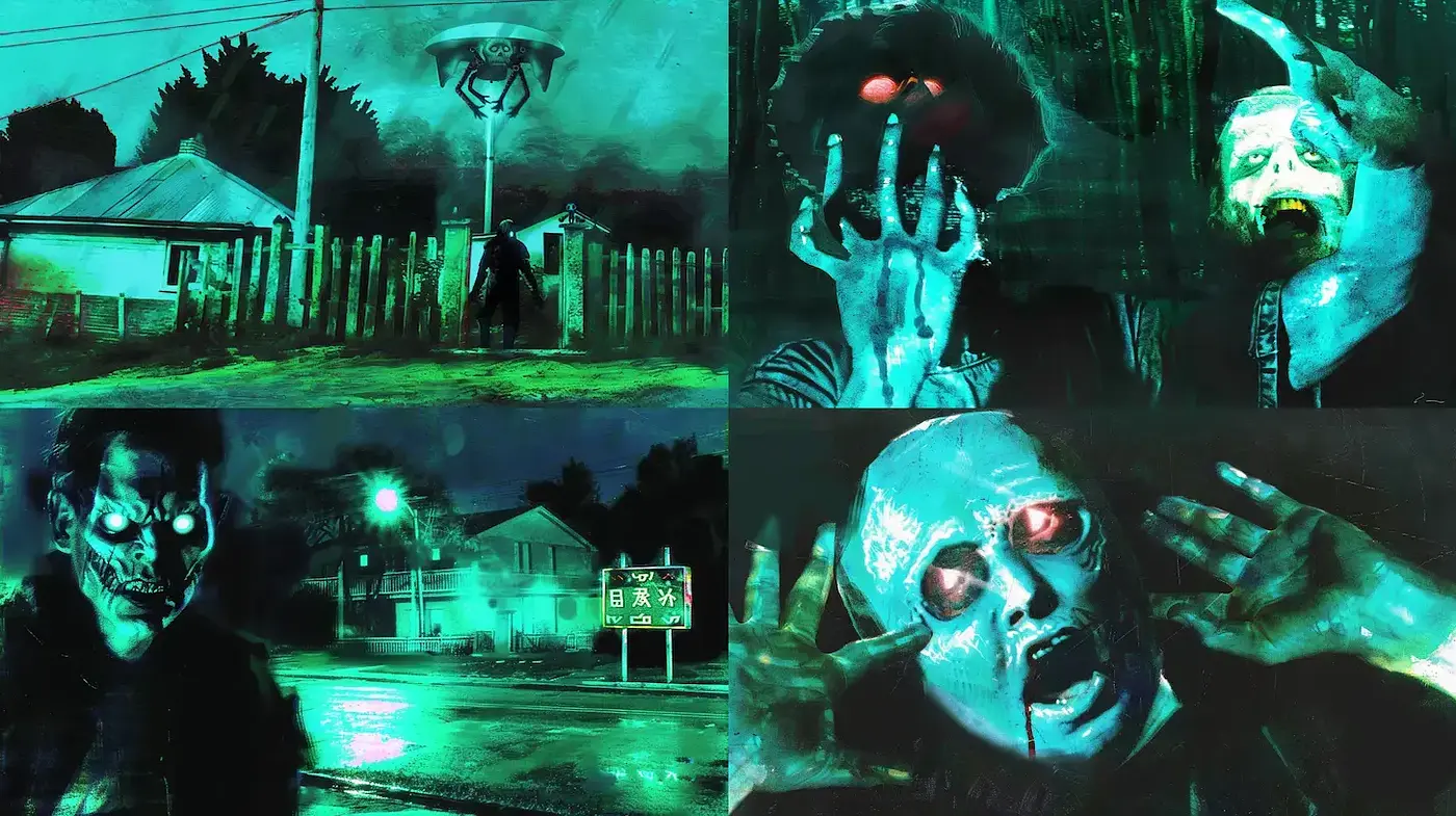 Dark and Eerie Visual Aesthetic with Surreal Touches - Midjourney sref style