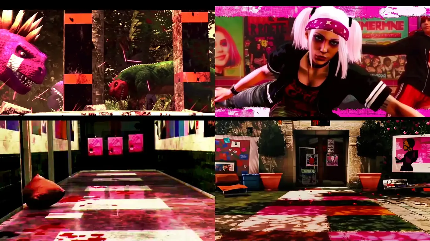 Vibrant Psychotropic Fusion with Street Art and Digital Distortion - Midjourney sref style