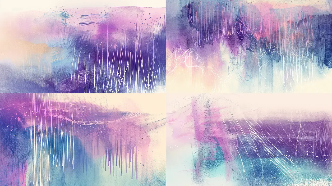 Ethereal Dreamscape Symphony with Radiant Drips and Washes - Midjourney sref style