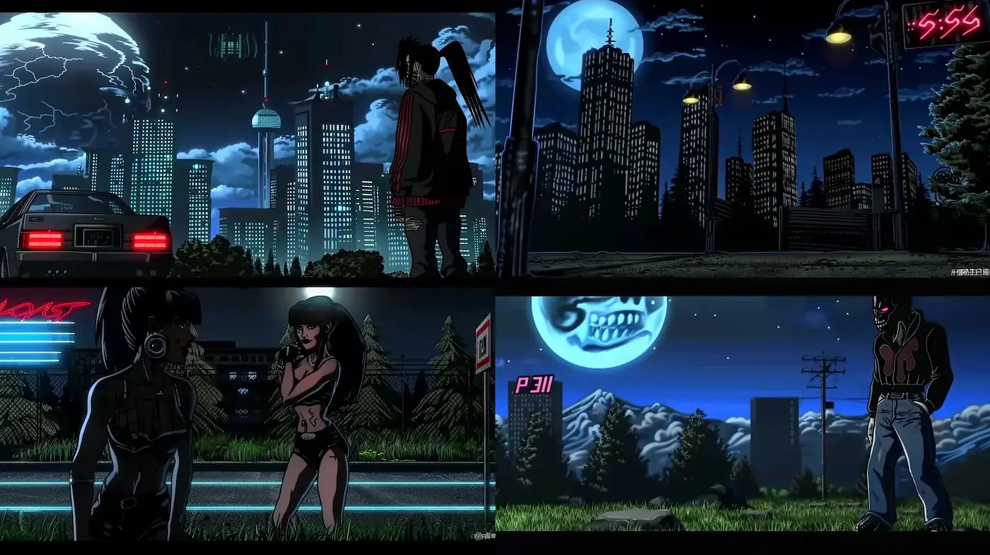 Futuristic Cyberpunk Aesthetic with Neon Elements - Midjourney sref style