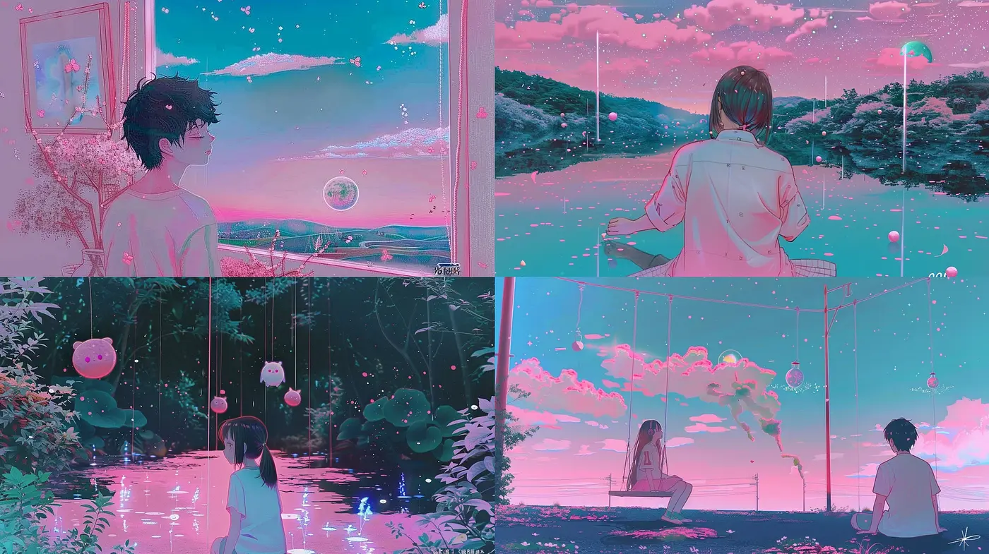 Ethereal Twilight: A Dreamlike Fusion of Pastel Skies and Surreal Serenity - Midjourney sref style