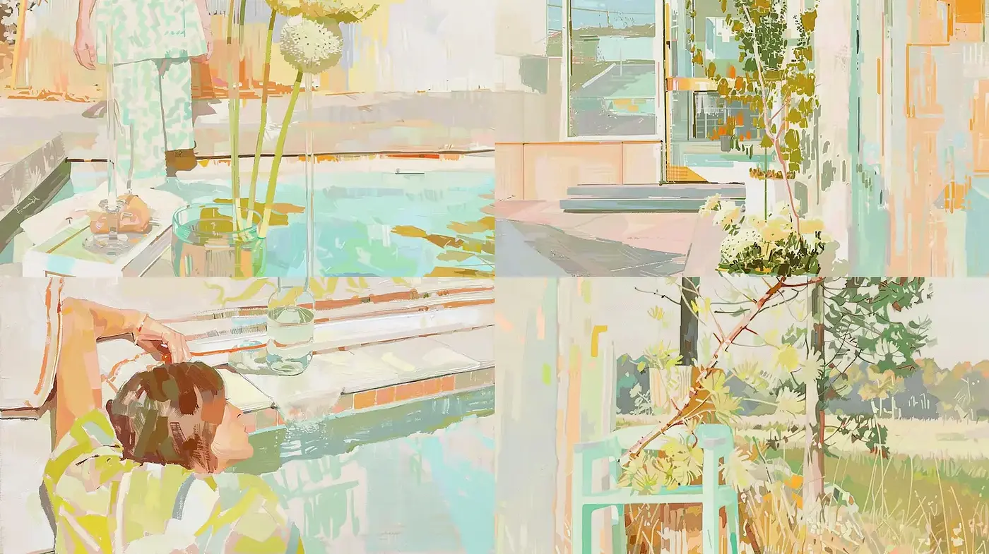 Contemporary Impressionism with a Soft, Dreamy Vibe - Midjourney sref style