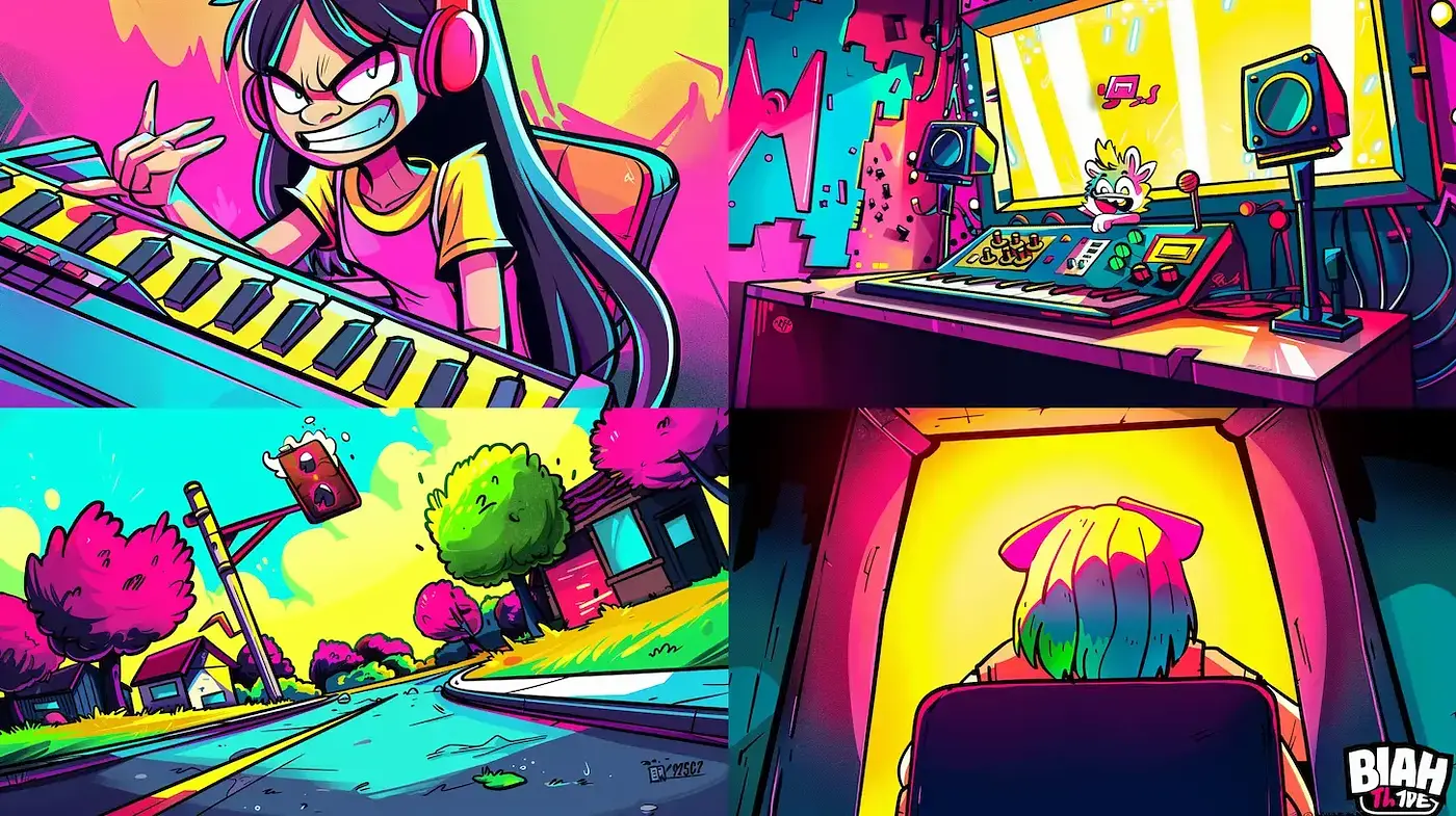 Vibrant Retro-Modern Cartoon Aesthetic with a Playful Vibe - Midjourney sref style