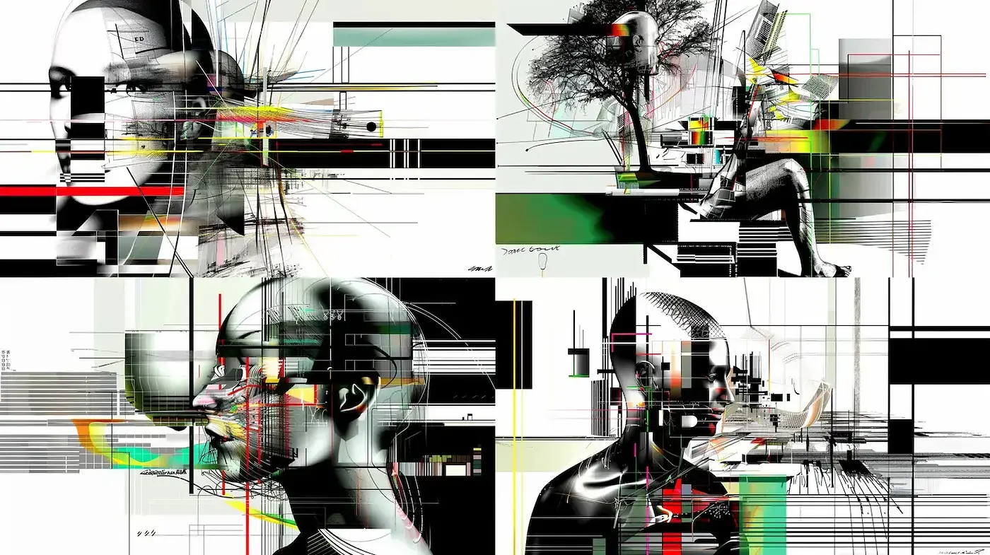 Futuristic Abstract Portraiture with Geometric Complexity - Midjourney sref style