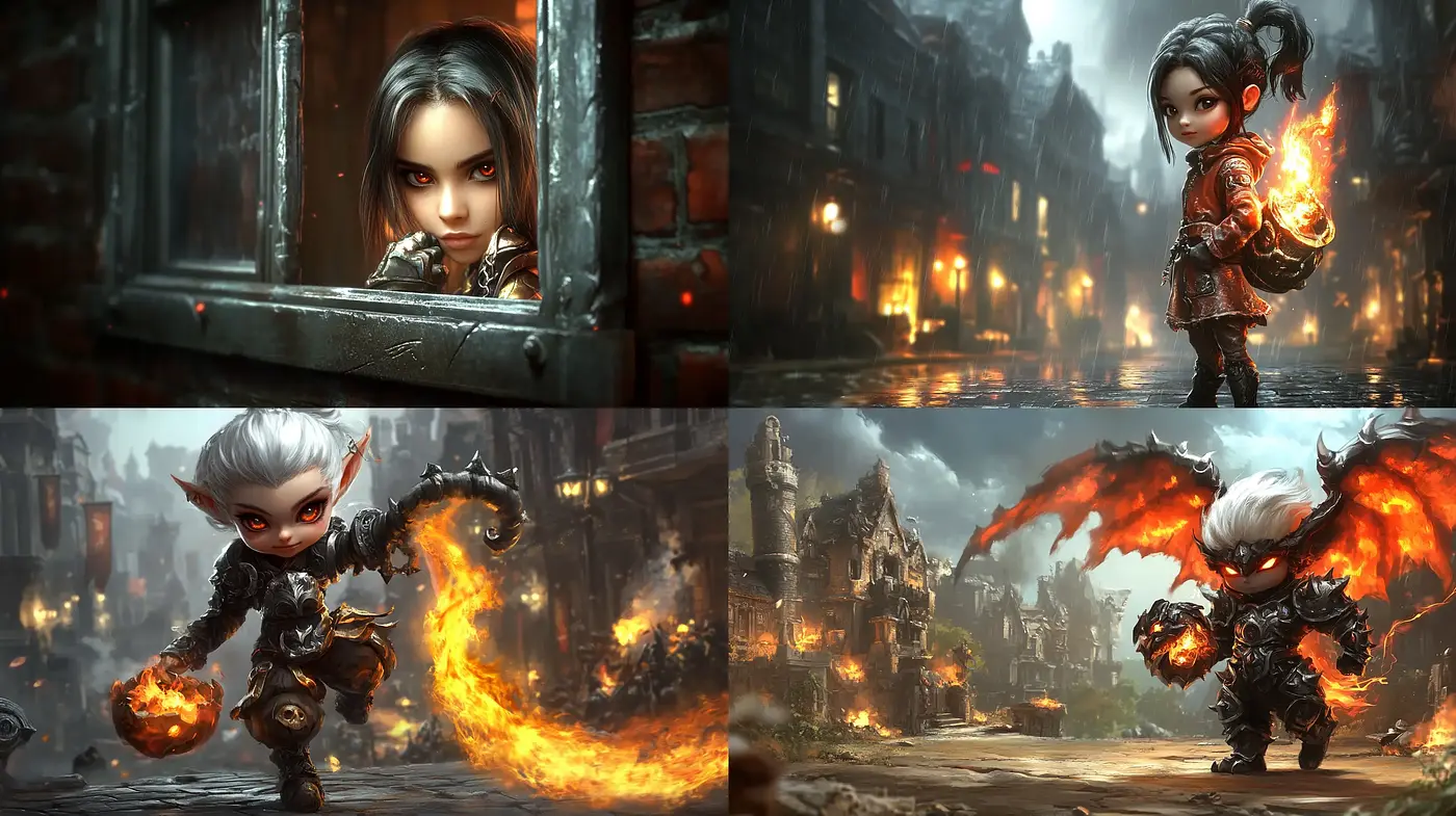 Enigmatic Ember - A Stylistic Fusion of Fantasy and Photorealism - Midjourney sref style