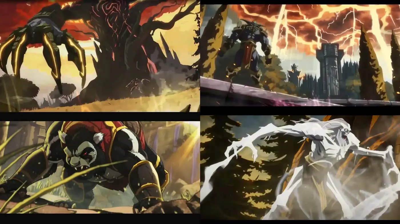 Dynamic Apocalyptic Elegance: A Fusion of Anime and Western Animation Aesthetics - Midjourney sref style