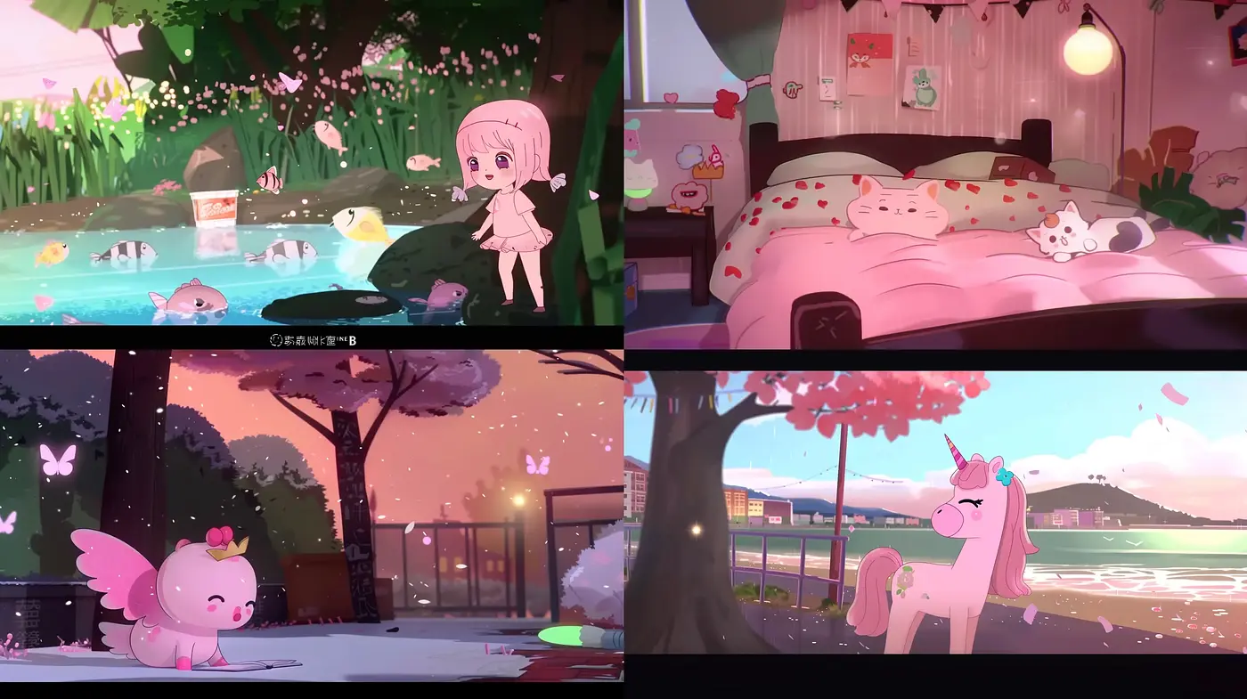Whimsical Pastel Dreamscapes with a Tender Anime Essence - Midjourney sref style