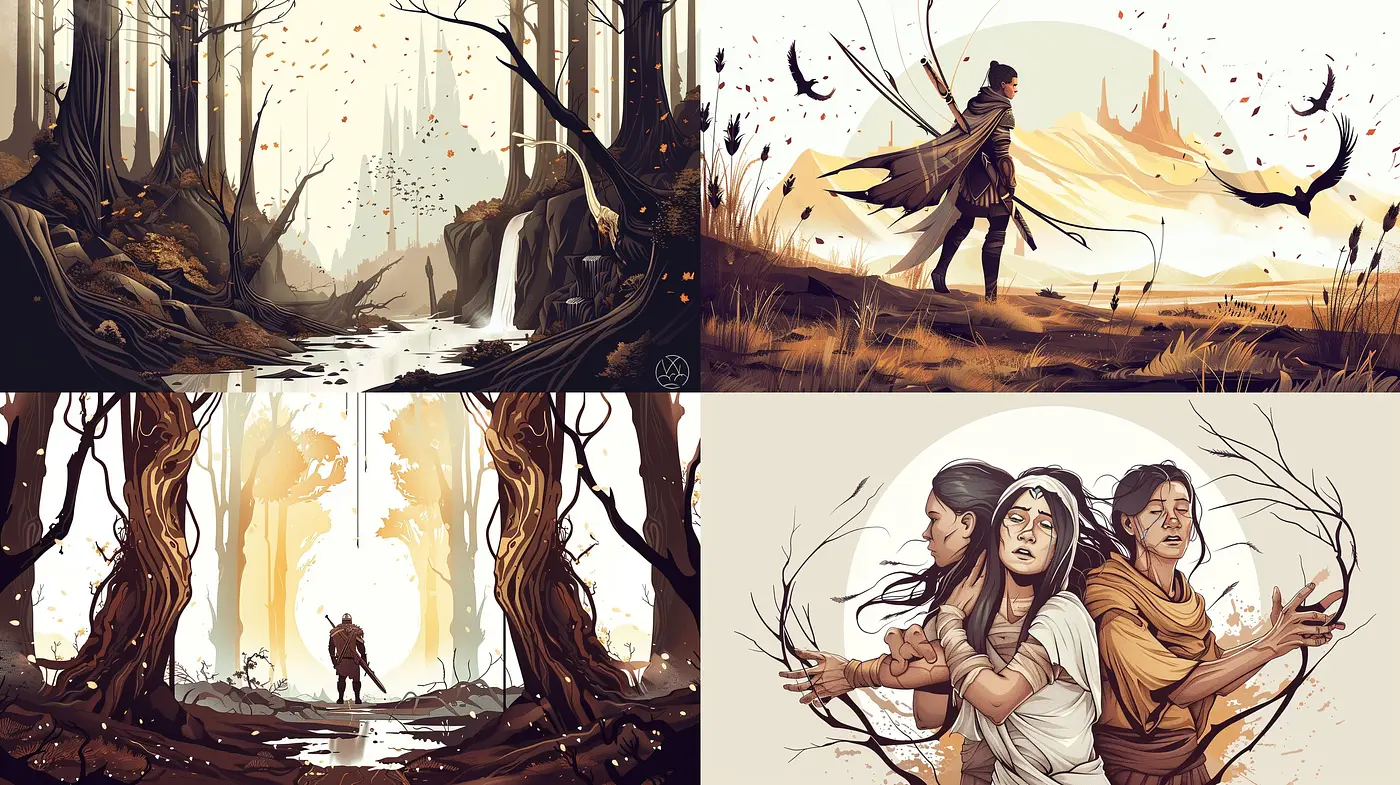 Whimsical Autumnal Hues and Dreamlike Elegance in Artistic Expression - Midjourney sref style