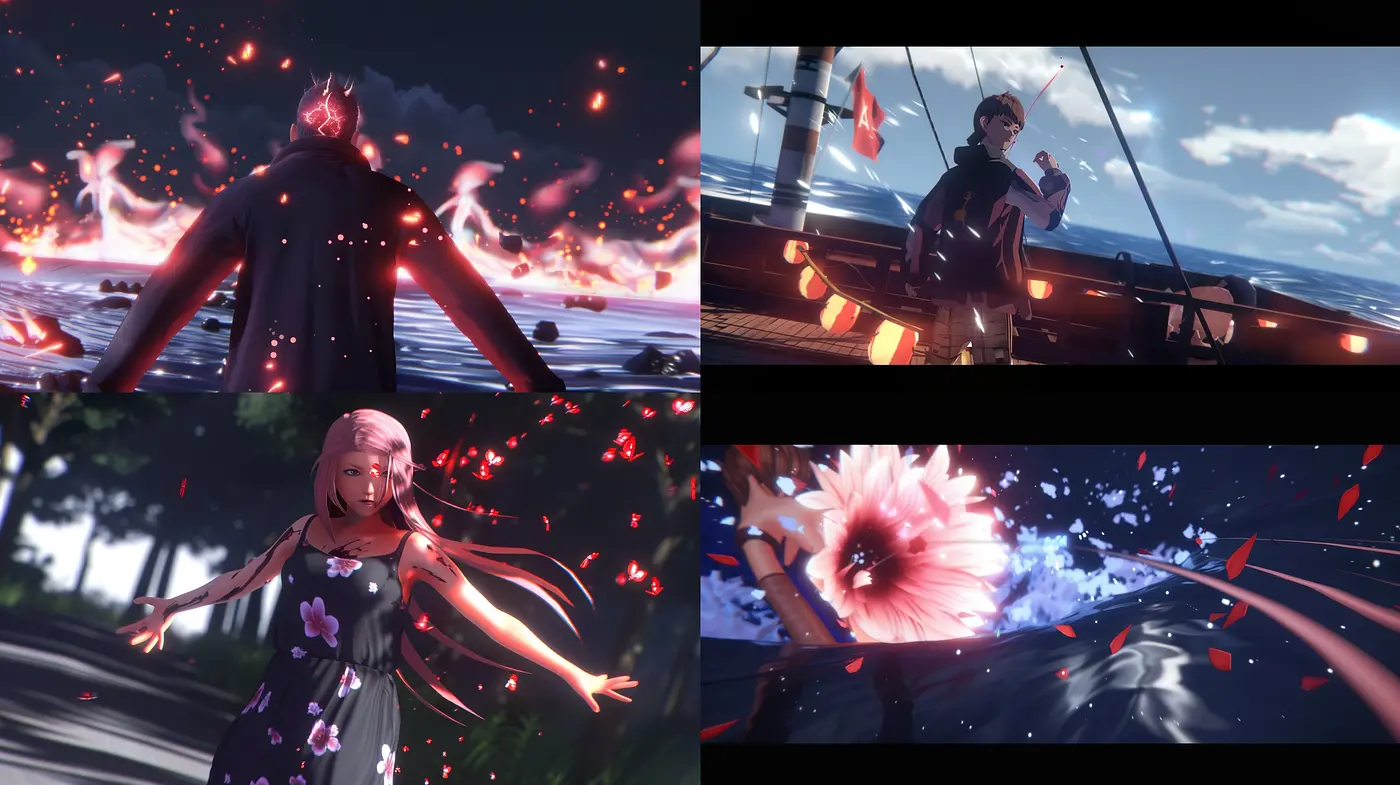 Luminous Twilight: A Study in Vivid Contrast and Enigmatic Anime Ambiance - Midjourney sref style