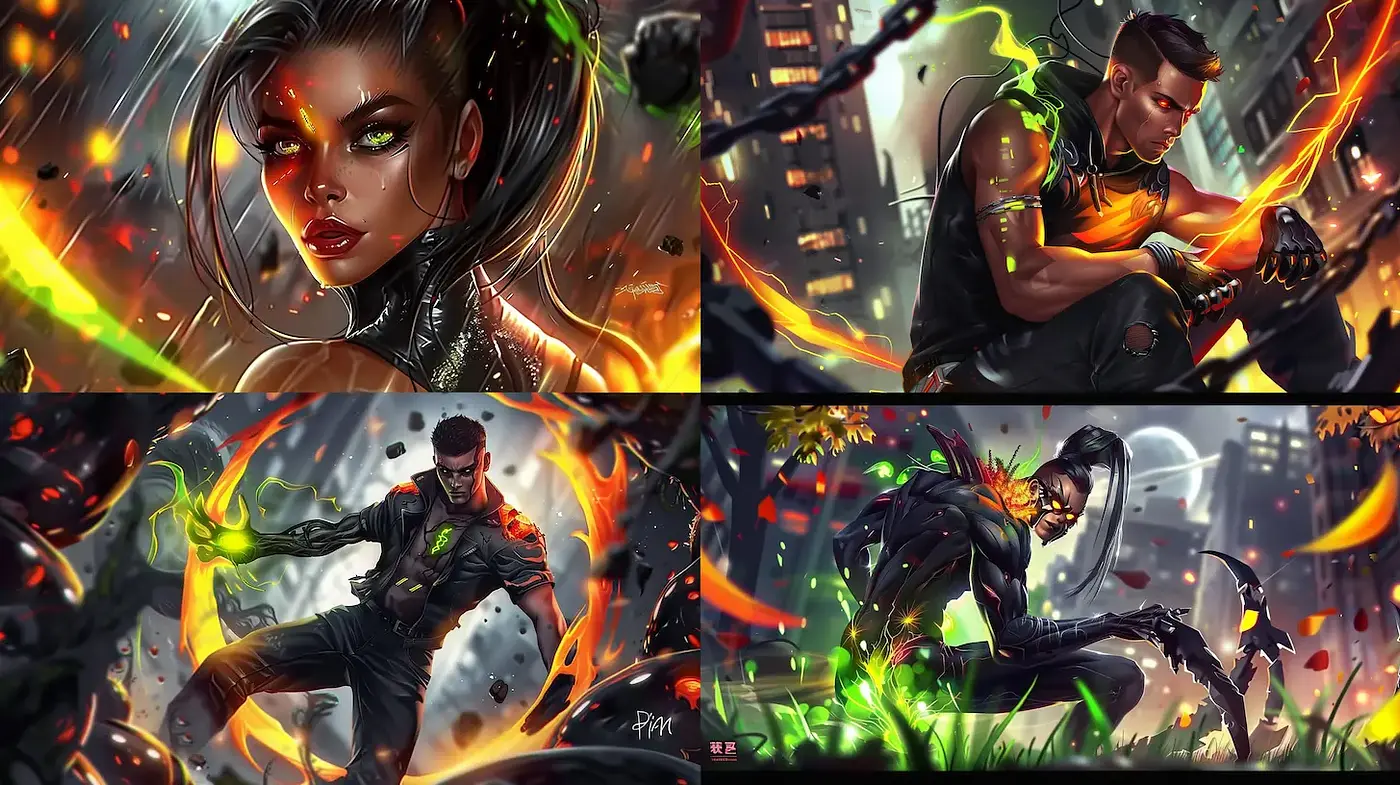 Dynamic and Energetic Comic-Style Art with a Modern Urban Flair - Midjourney sref style