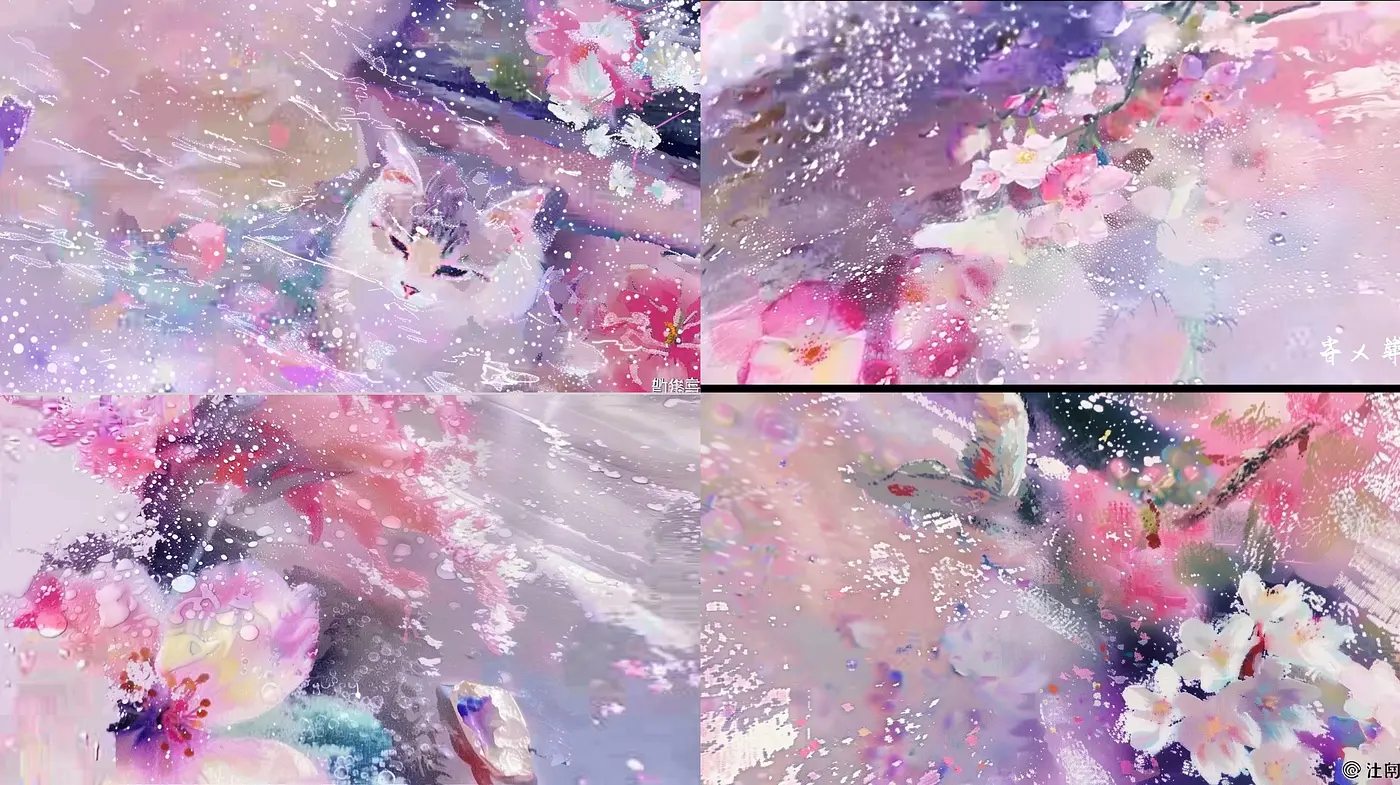 Ethereal Brushstrokes of Pastel Dreamscape - Midjourney sref style
