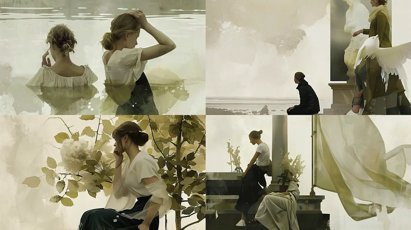 Ethereal Reverie in Sepia Tones - Midjourney sref style