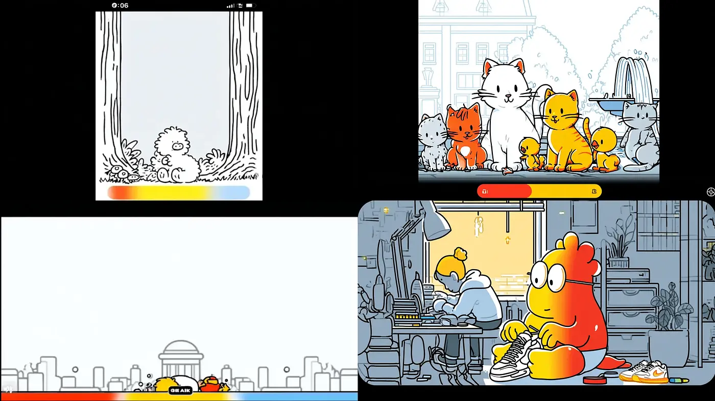 Whimsical Minimalist Cartoon Aesthetic with Playful Character Designs - Midjourney sref style