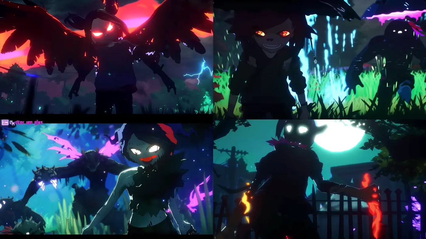 Ethereal Nocturnal Euphoria: A Consistent Gamut of Twilight Hues and Sinister Silhouettes - Midjourney sref style