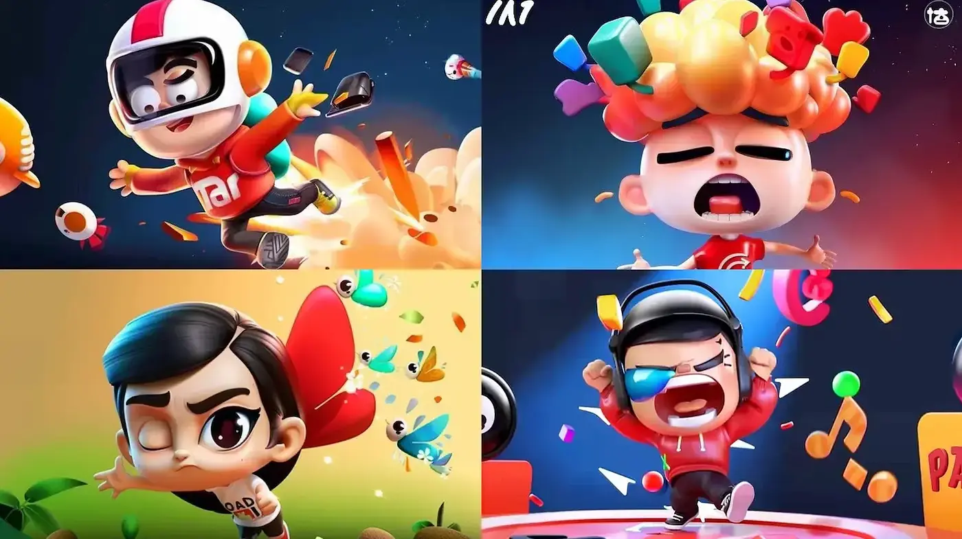 Vibrant and Playful Cartoon Aesthetic with Dynamic Expression - Midjourney sref style