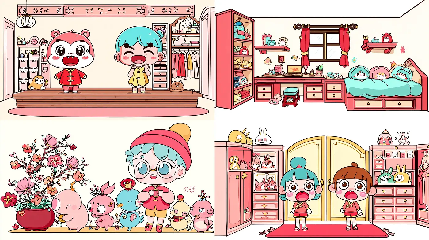 Charming and Whimsical Illustrations in a Playful Style - Midjourney sref style
