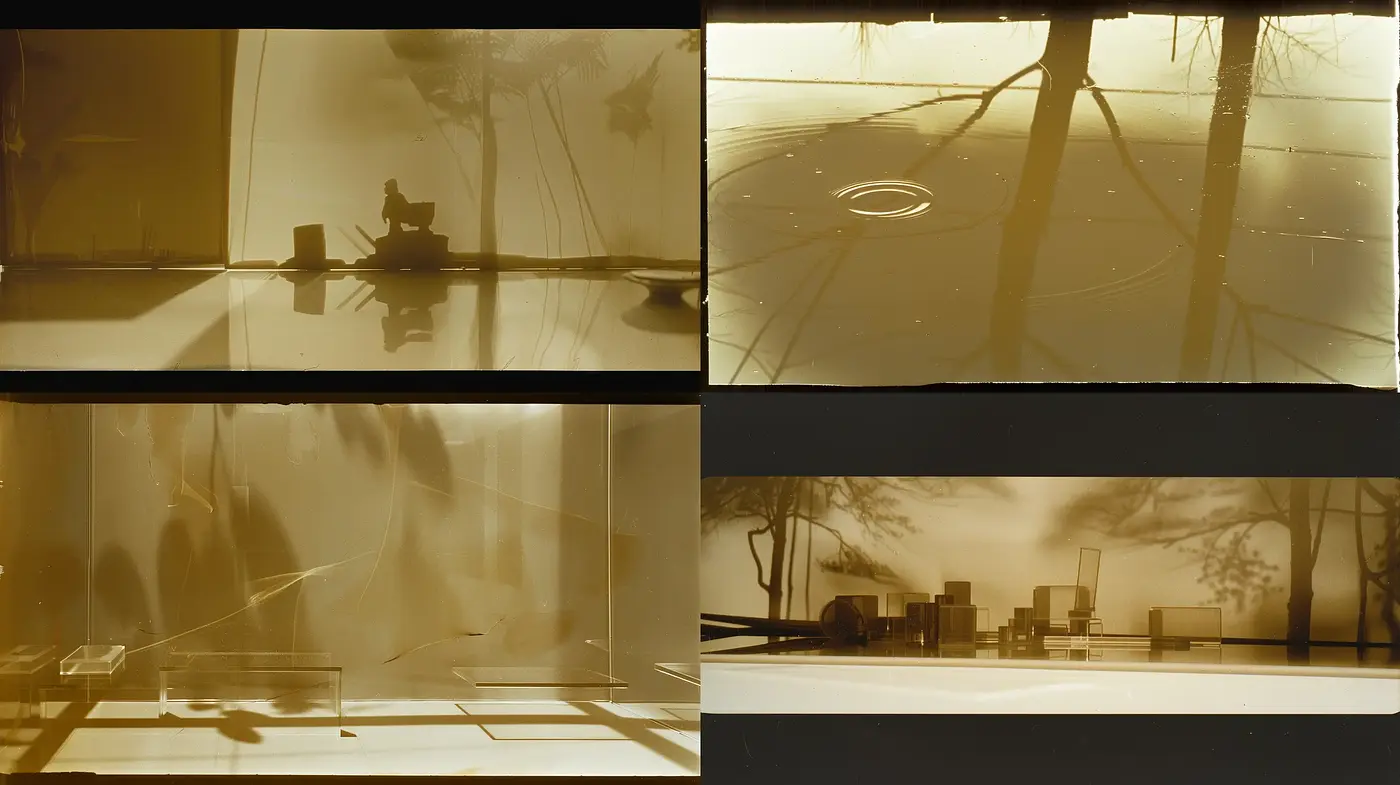 Monochromatic Sepia-Toned Reflections of Serenity - Midjourney sref style