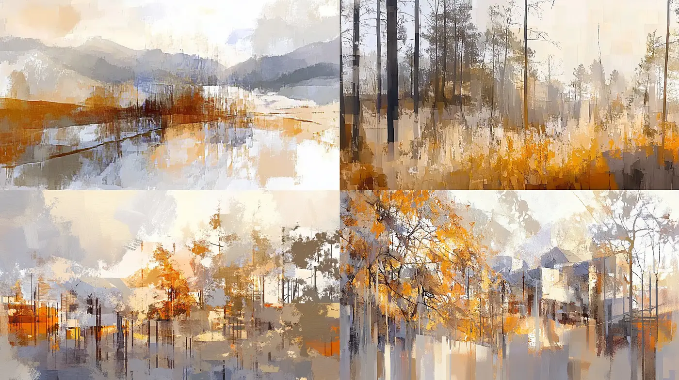 Autumnal Echoes in Abstract Expressionism - Midjourney sref style