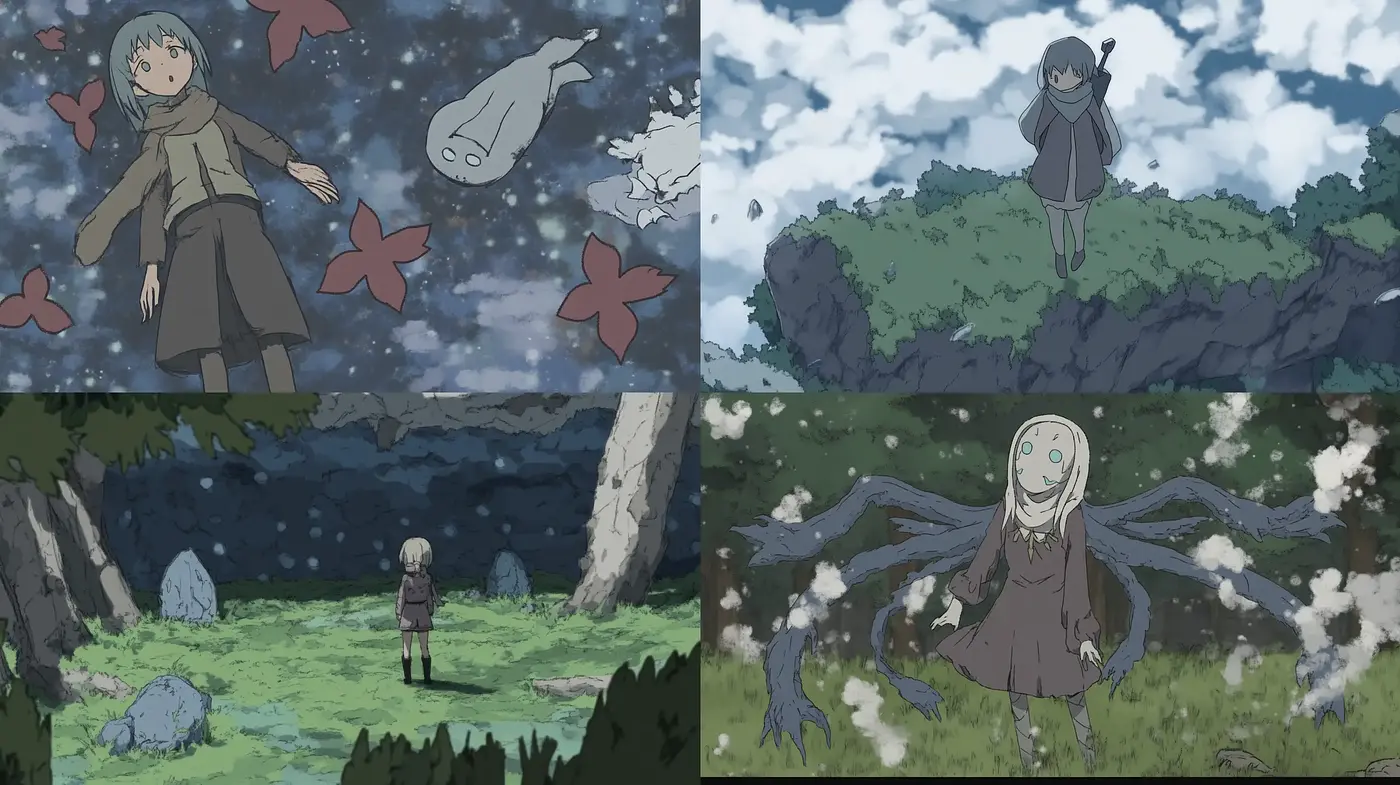 Enigmatic Pastel Dreamscape: Ethereal Adventures in a Stylized Anime World - Midjourney sref style