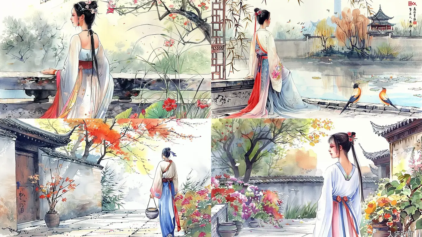 Ethereal Brushwork Enchantment: A Harmonious Blend of Traditional Asian Aesthetics - Midjourney sref style