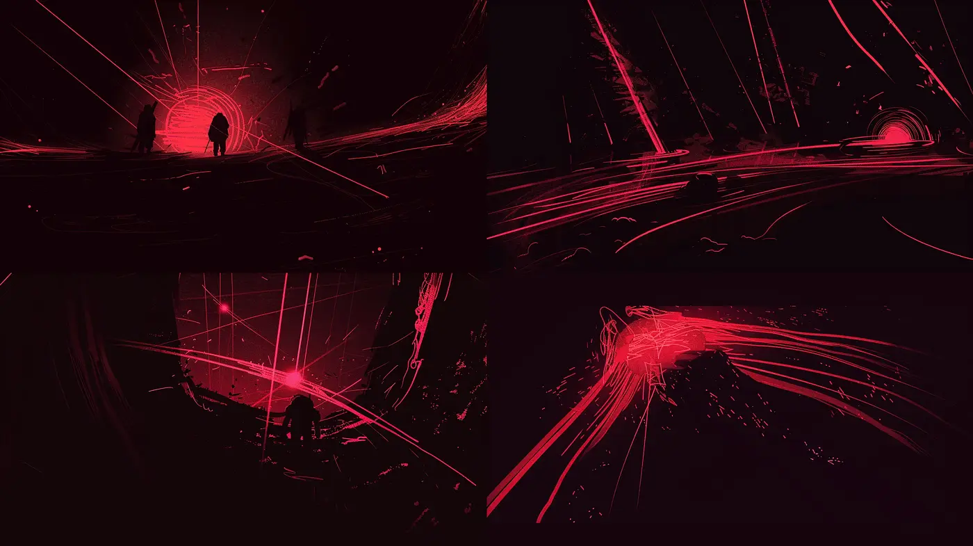 Crimson Echos in Abstract Expressionism - Midjourney sref style