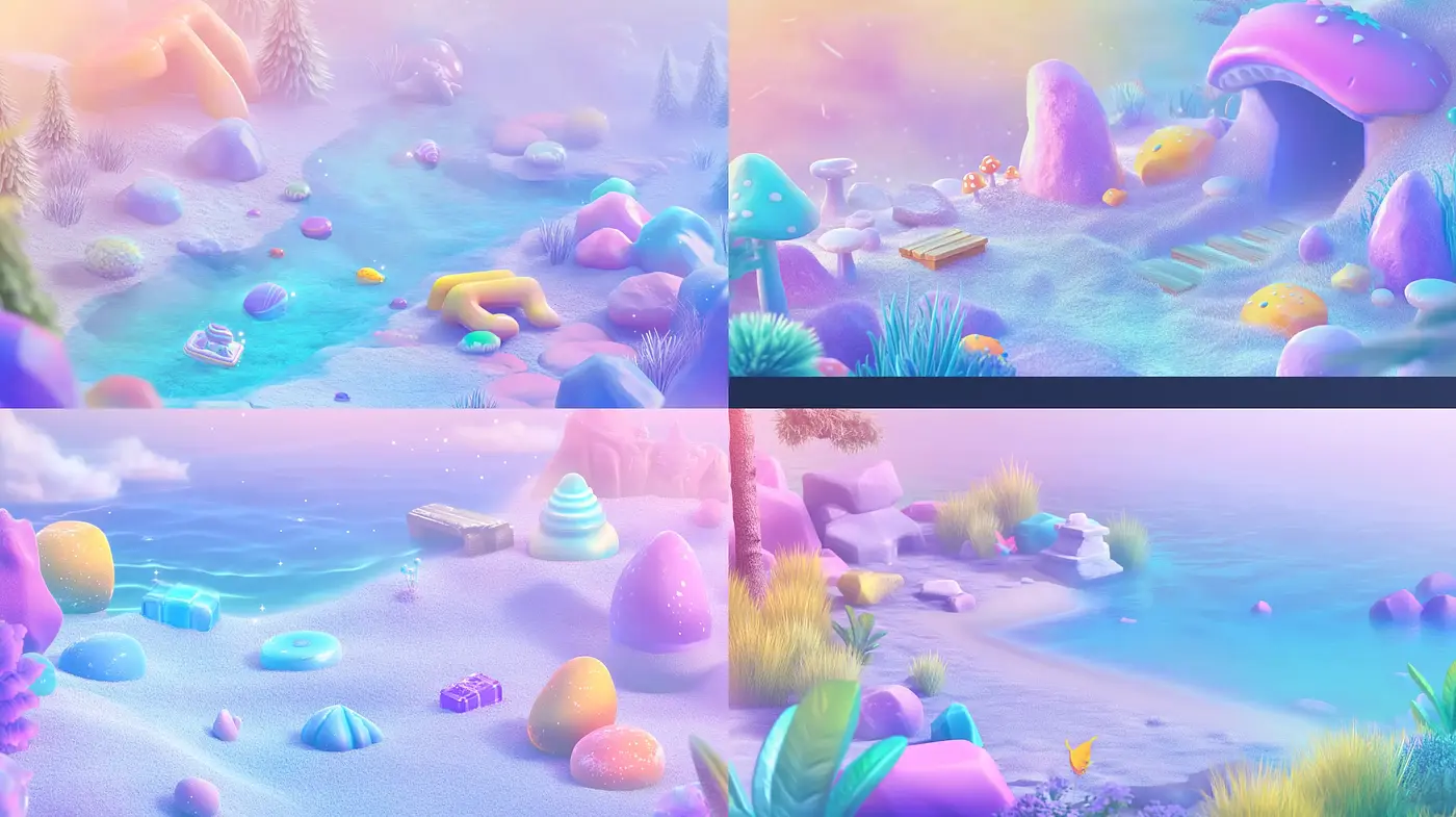 Dreamlike Pastel Landscapes with Ethereal Glow - Midjourney sref style