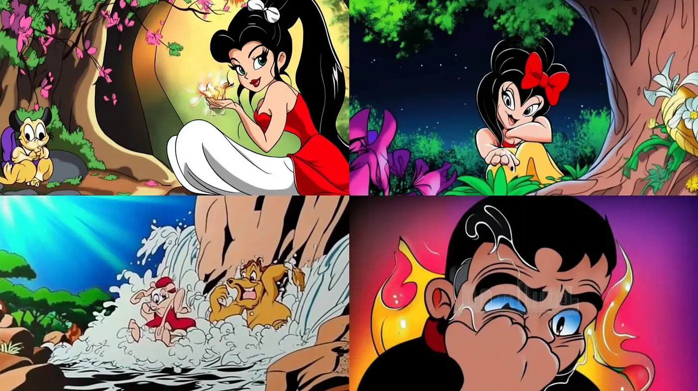 Timeless Animation Magic: Echoes of Vintage Cartoon Classics - Midjourney sref style