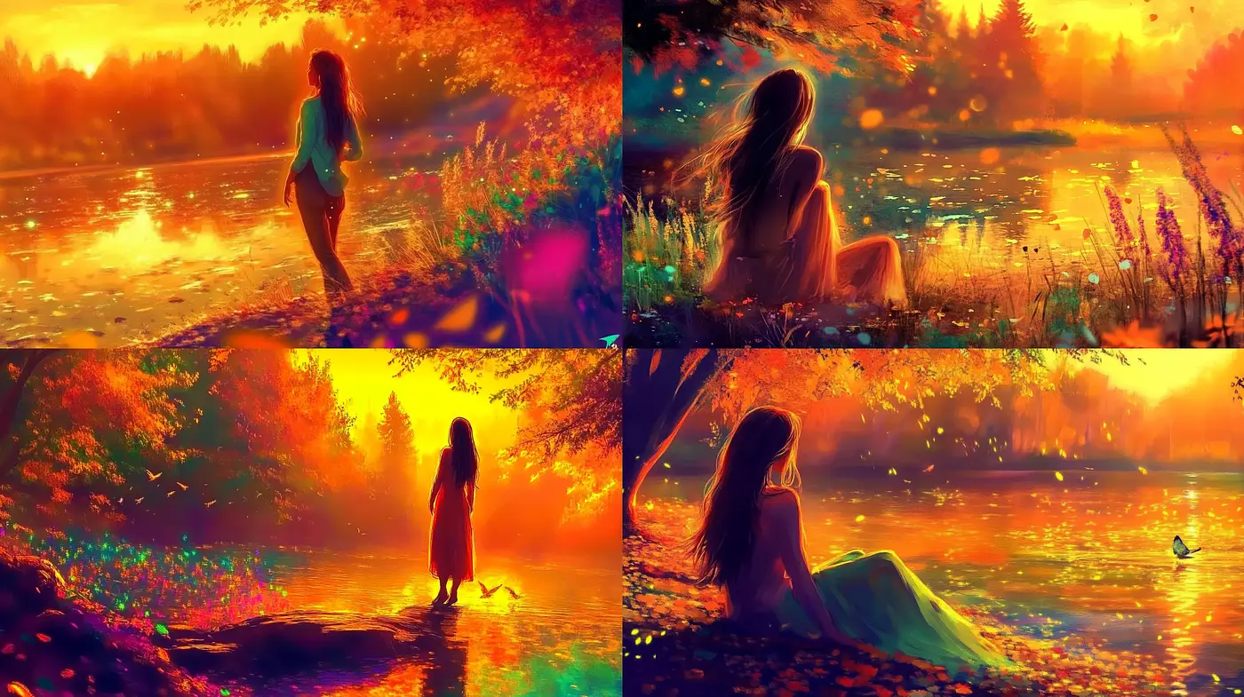 Enchanting Twilight Hues: A Luminous Dance of Warmth and Serenity - Midjourney sref style
