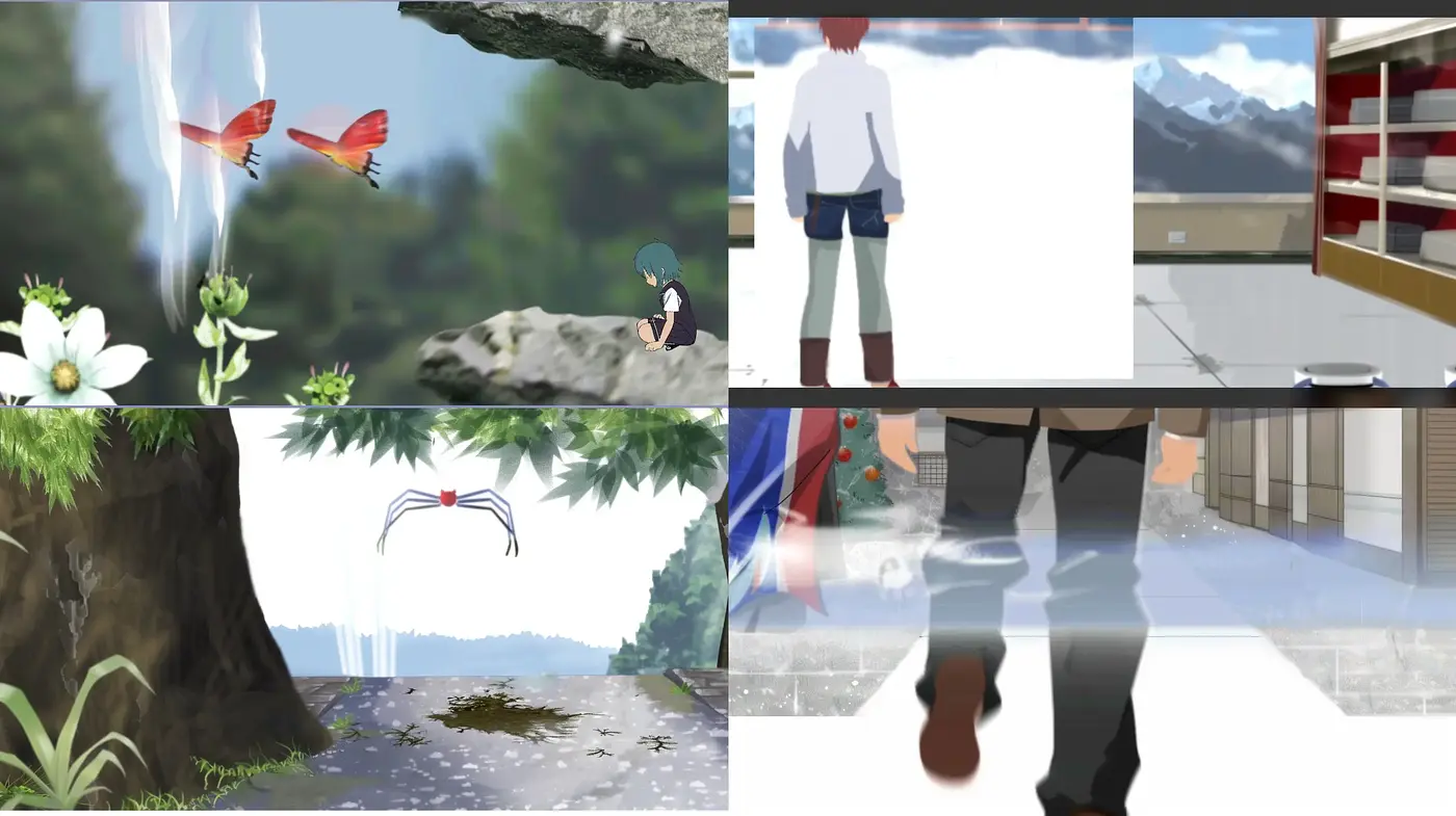 Serene Anime-Inspired Landscape Fusion with Subtle Digital Textures - Midjourney sref style