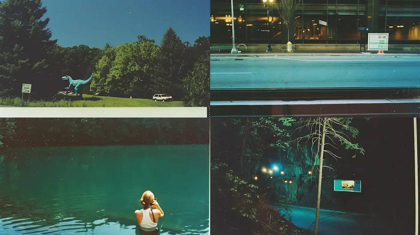 Nocturnal Serenity in Cinematic Urban Landscapes - Midjourney sref style