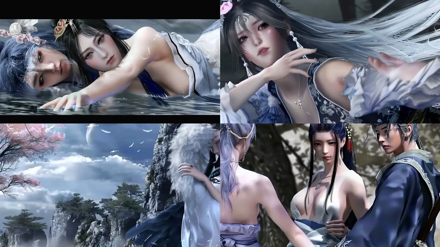 Ethereal Elegance in Monochromatic Hues with a Splash of Spring Colors - Midjourney sref style