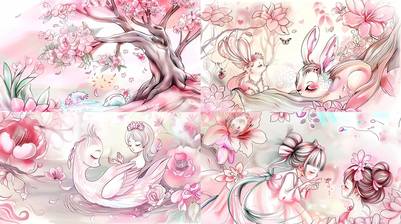 Ethereal Pastel Dreamscape: A Harmony of Whimsical Elements and Soft Tones - Midjourney sref style