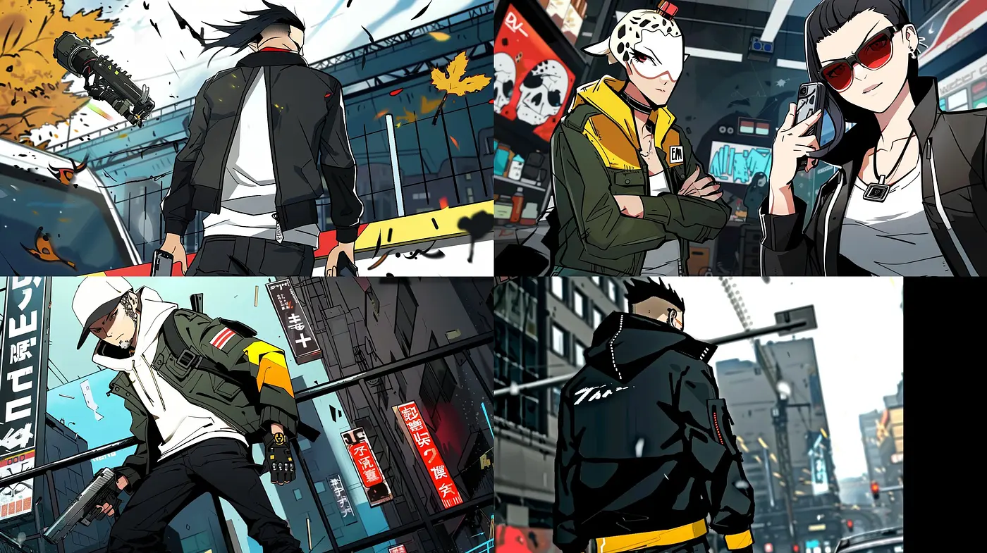 Urban Energy: A Fusion of Dynamic Lines and Vivid Tones in a Contemporary Illustrative Style - Midjourney sref style