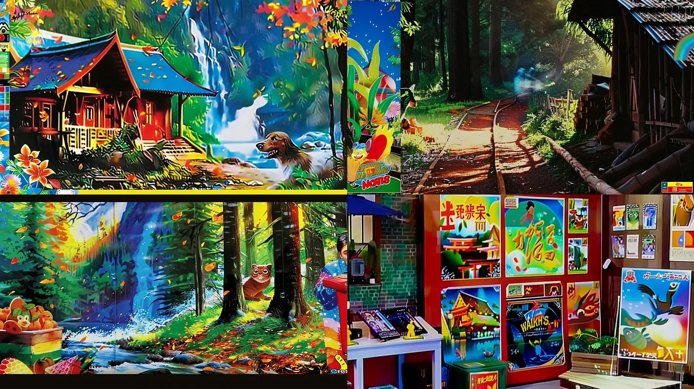Enthralling Chromatic Fusion: A Vivid Journey Through Painterly Landscapes and Lively Hues - Midjourney sref style