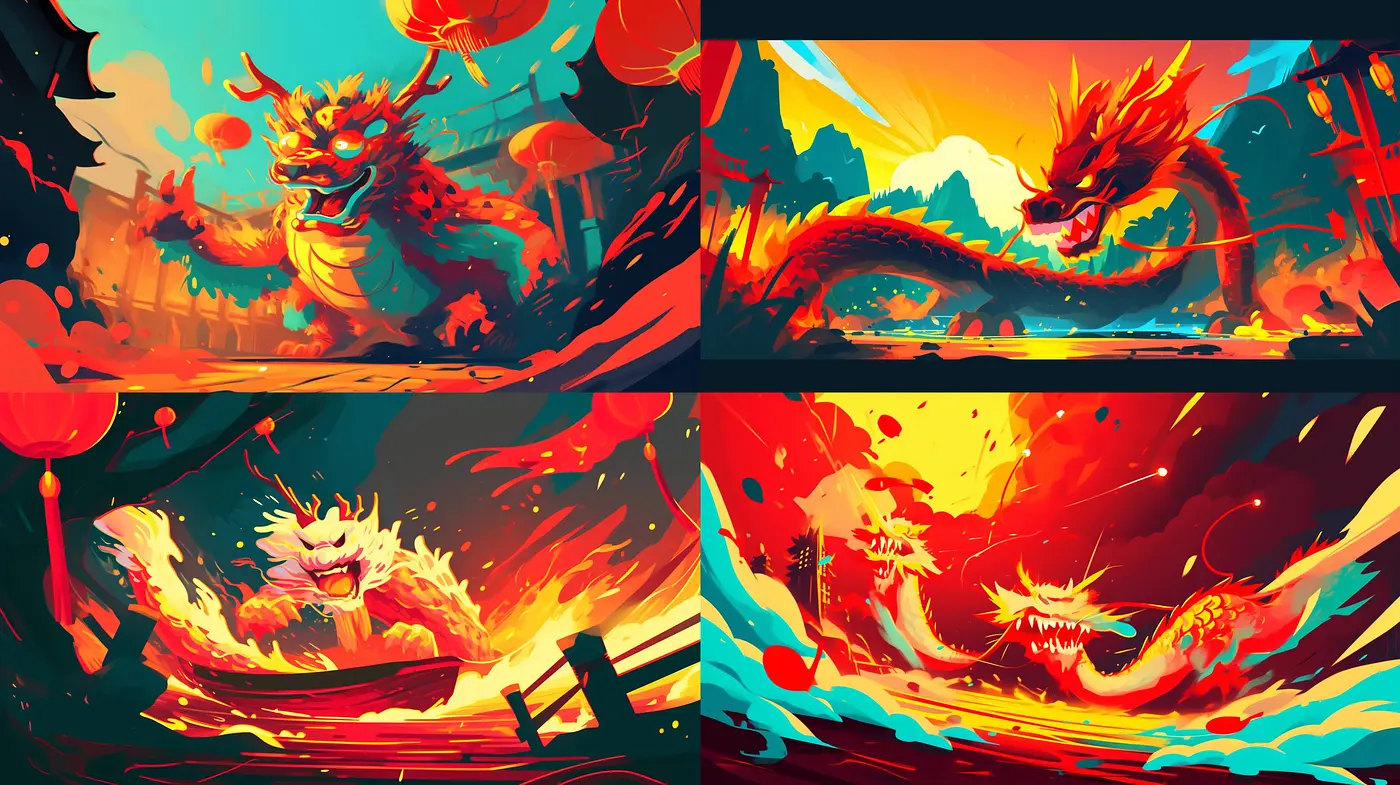 Vibrant and Evocative Fusion of Traditional Eastern Imagery with Contemporary Artistic Techniques - Midjourney sref style