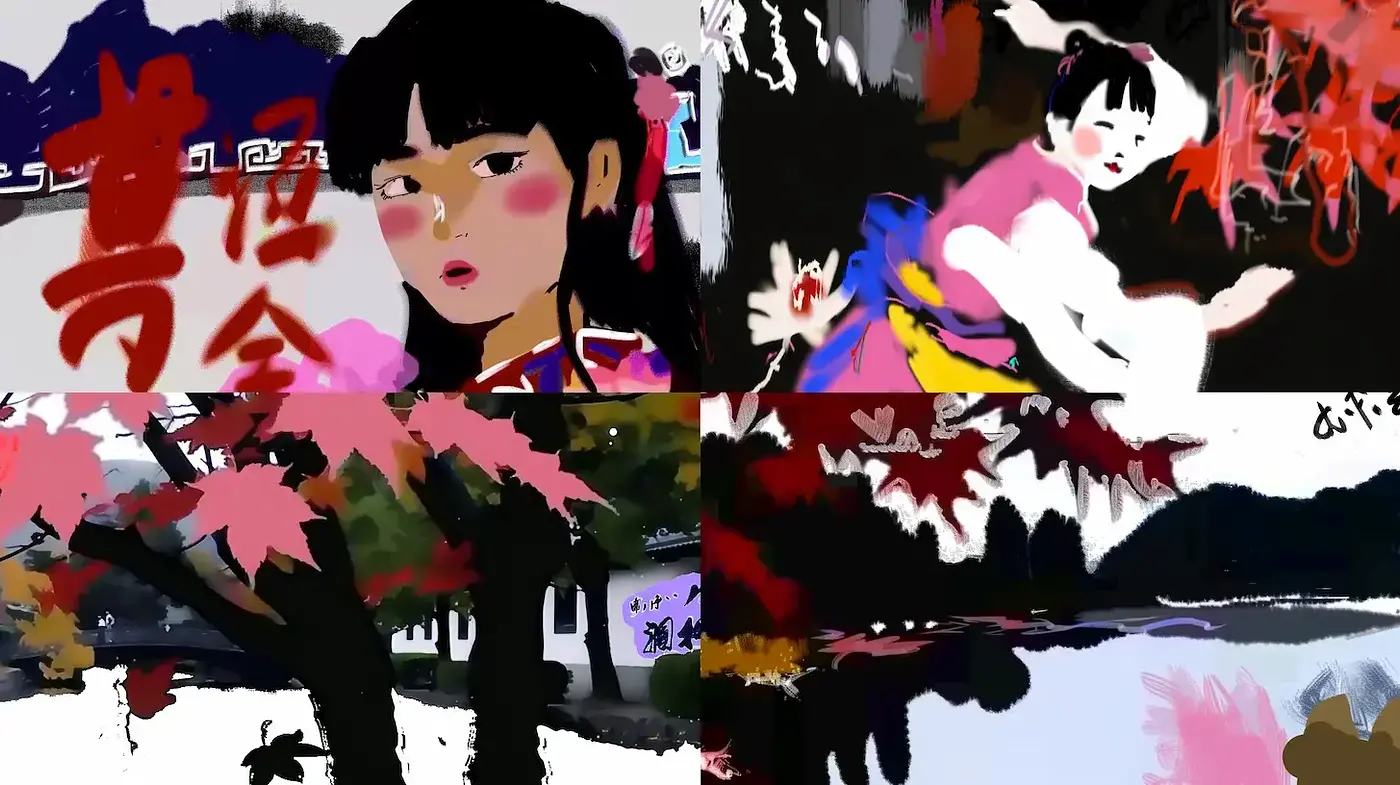 Abstract Expressionist Blend with Anime Influence - Midjourney sref style