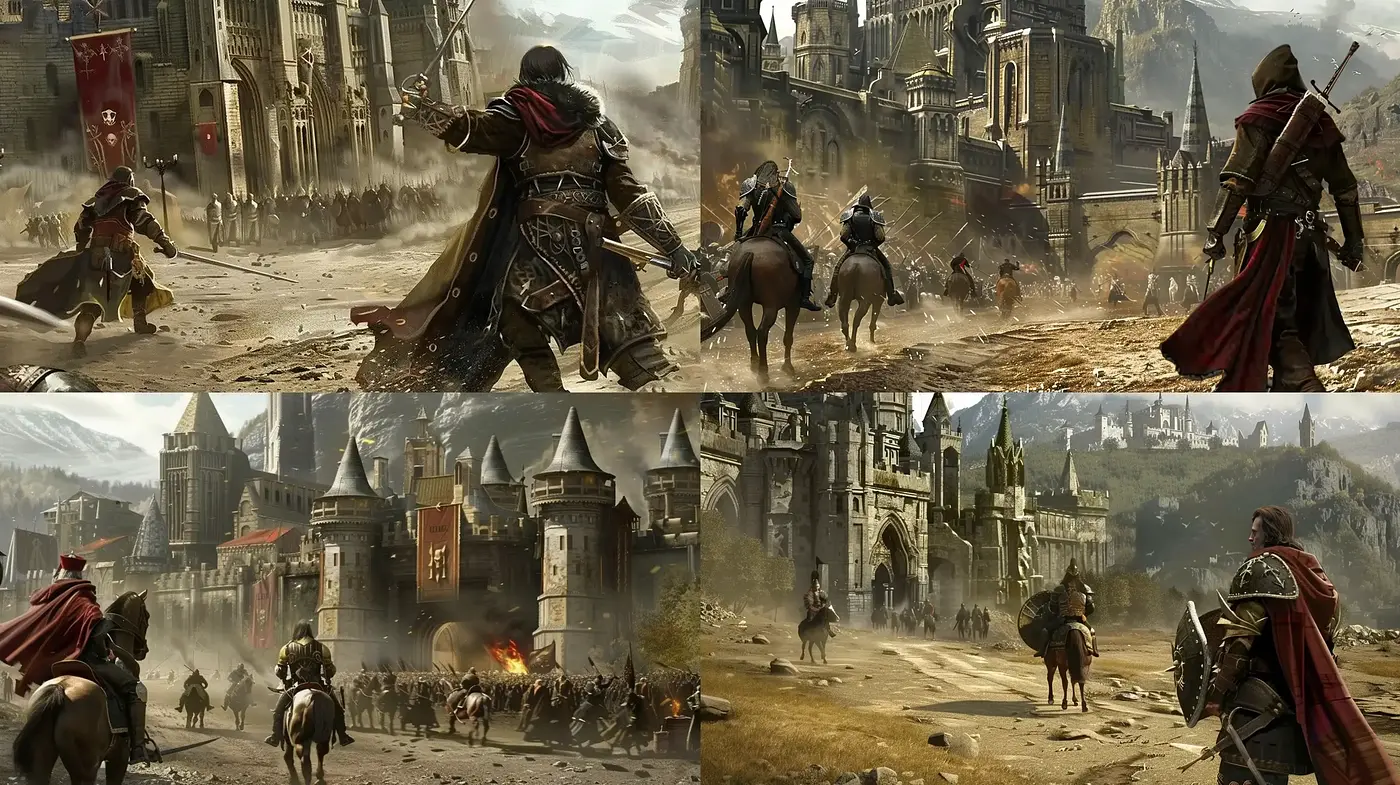 Epic Medieval Fantasy Saga - A Cinematic Tableau - Midjourney sref style