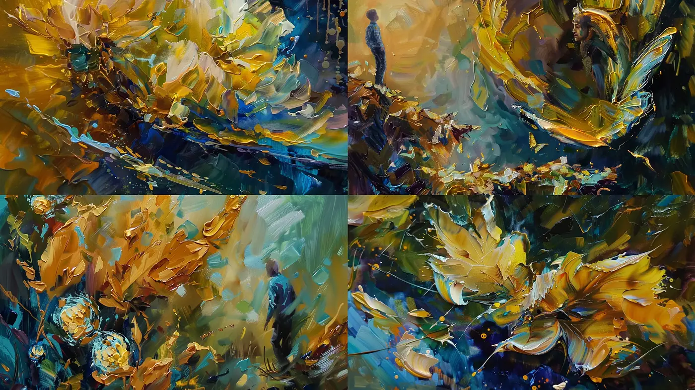 Dynamic Brushstrokes in Luminous Oil Paint Exploration - Midjourney sref style