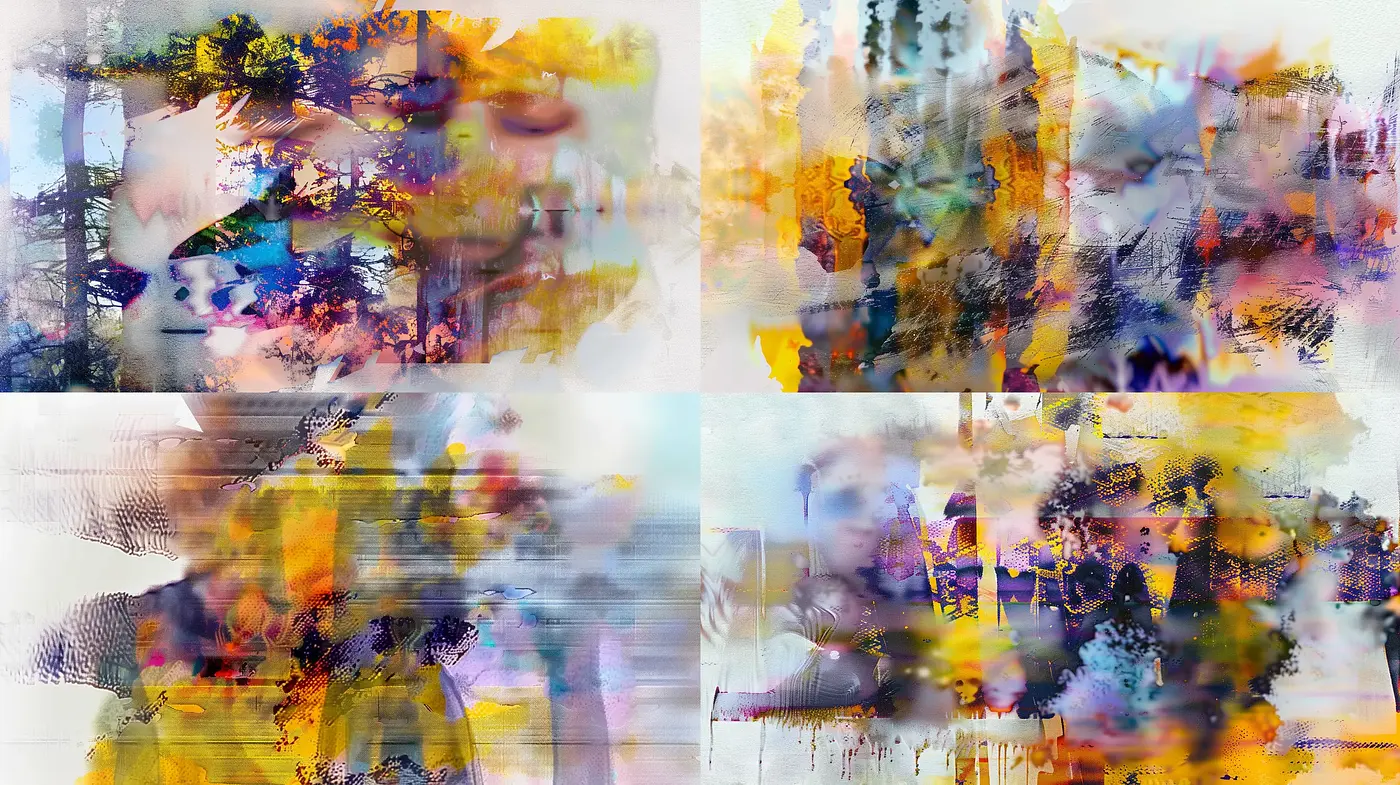 Abstract Expressionist Symphony in Vivid Tones - Midjourney sref style