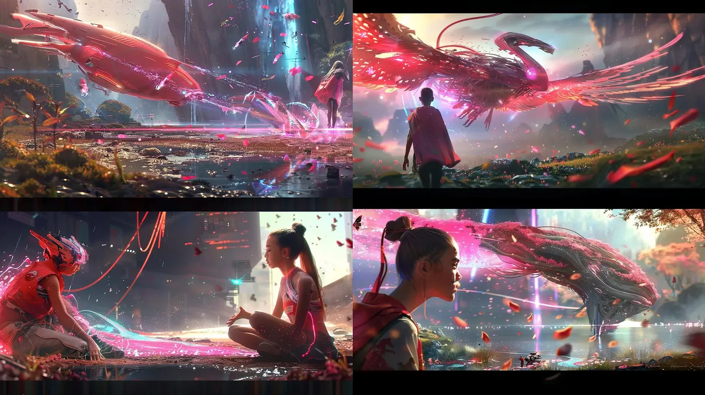 Ethereal Glow of Bioluminescent Life in a Futuristic Dreamscape - Midjourney sref style