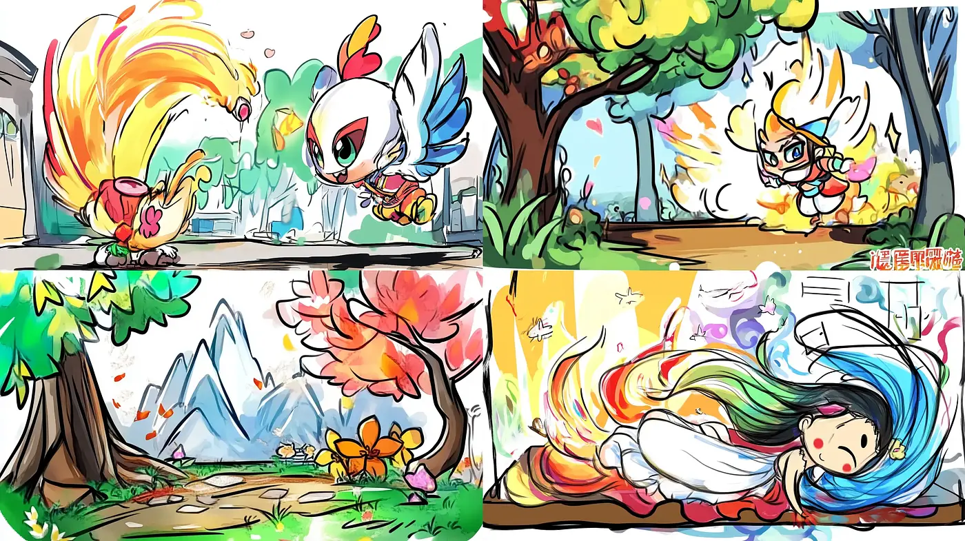 Vibrant Comic Fusion with Expressive Ink Outlines - Midjourney sref style
