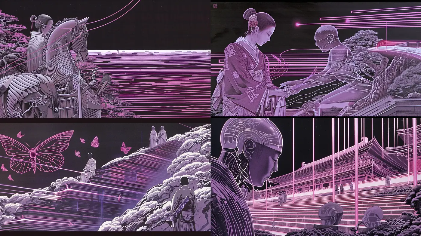 Cybernetic Edo Period Dreamscape - Midjourney sref style
