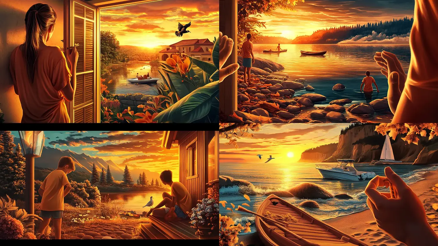 Luminous Twilight: An Evocative Journey Through Warm Hues and Serene Landscapes - Midjourney sref style