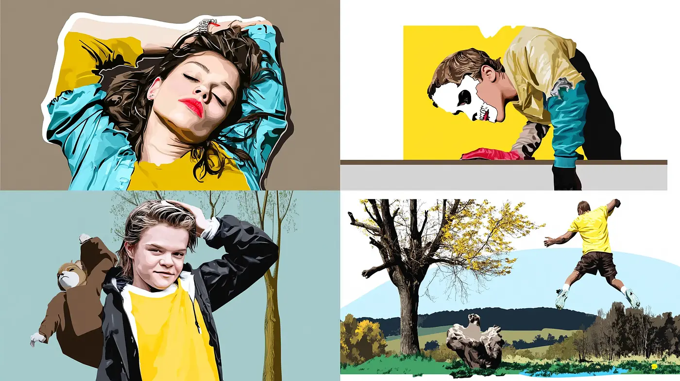 Bold Pop Art Fusion with Vivid Tones and Retro Flair - Midjourney sref style