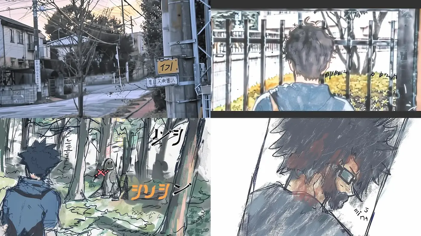 Urban and nature blend with a nostalgic watercolor aesthetic - Midjourney sref style