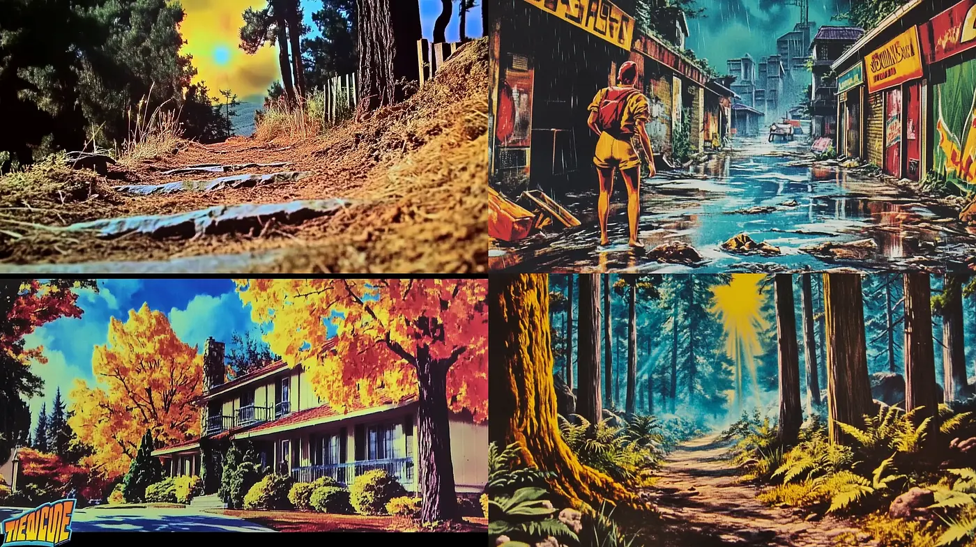 Vivid Chromatic Nostalgia: A Reverie in Saturated Tones - Midjourney sref style