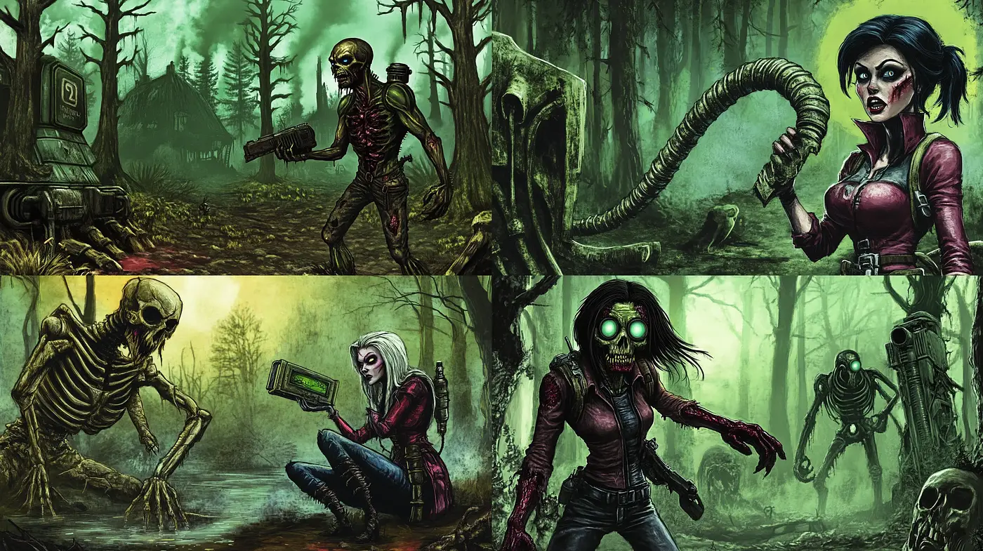 Gothic Eerie Atmospheric Illustrations in Muted Earth Tones - Midjourney sref style