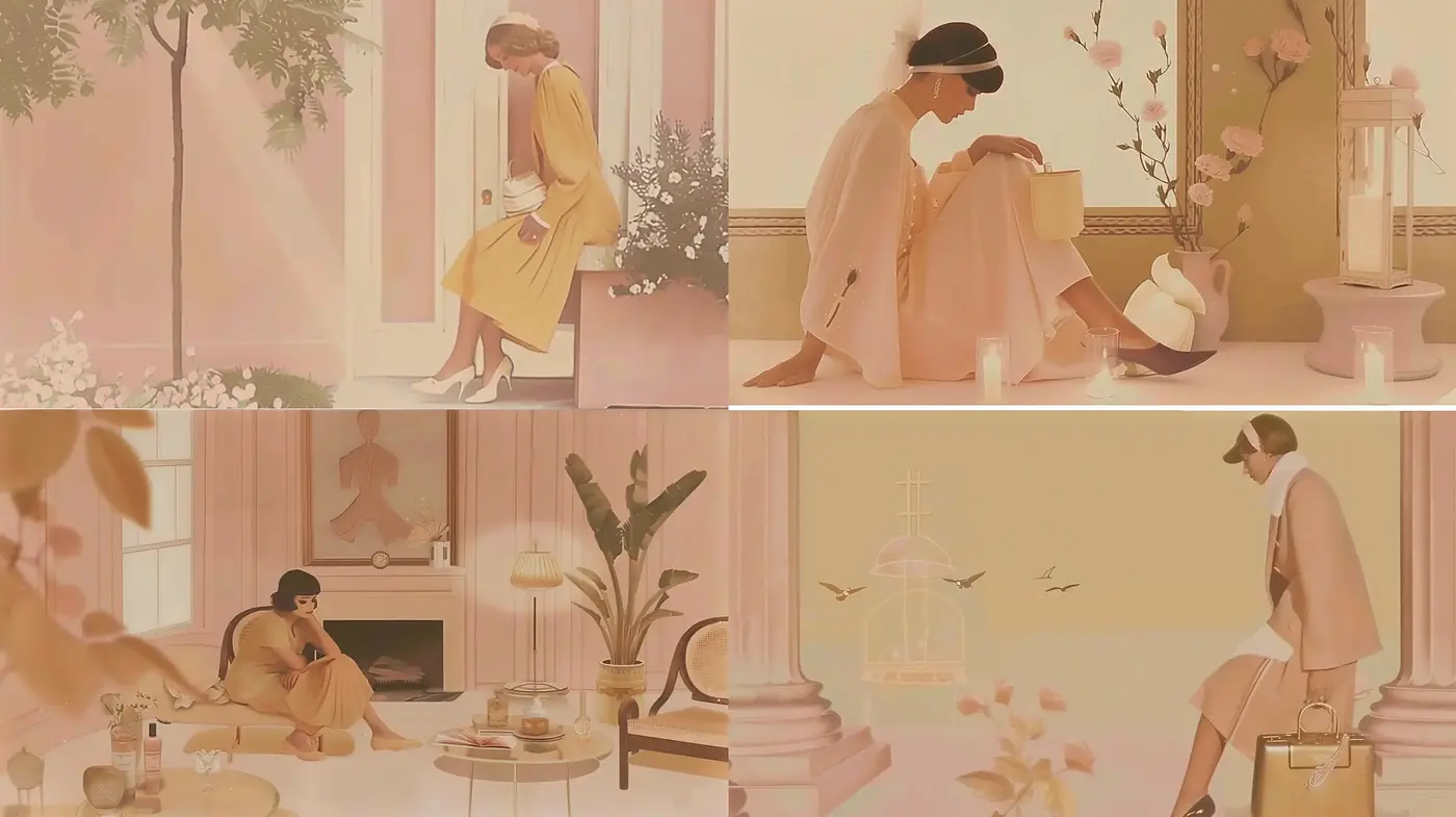 Subdued Elegance in Pastel Hues Illustrative Art - Midjourney sref style