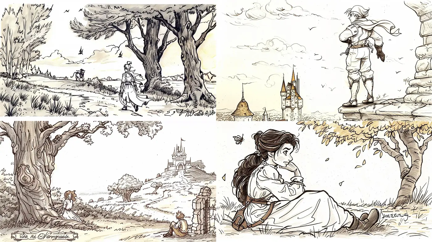 Timeless Sepia Tales: A Consistent Nostalgia-Infused Illustrative Style - Midjourney sref style