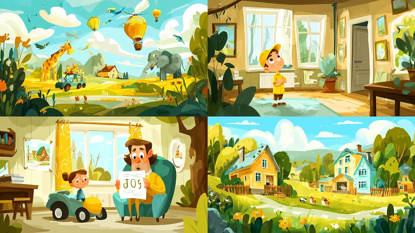 Whimsical and Vibrant Family Life in Nature-inspired Settings - Midjourney sref style